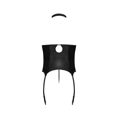 Mistress - Sexy Imitation Leather Corset and G-String with Studs - S/M