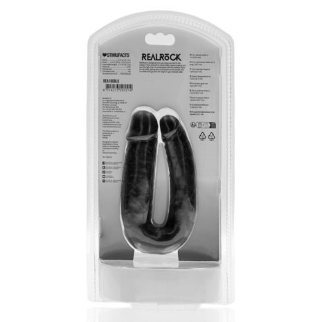 U Shaped Double Dildo 5 / 12,7 cm - Black